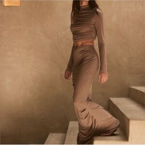✨ Free People free-est Cierra Set NWT Small ✨ Ruched Crop Top + Maxi Skirt ✨